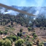Usan Helicóptero con Helibalde Para Apagar Incendio en Tzintzuntzan